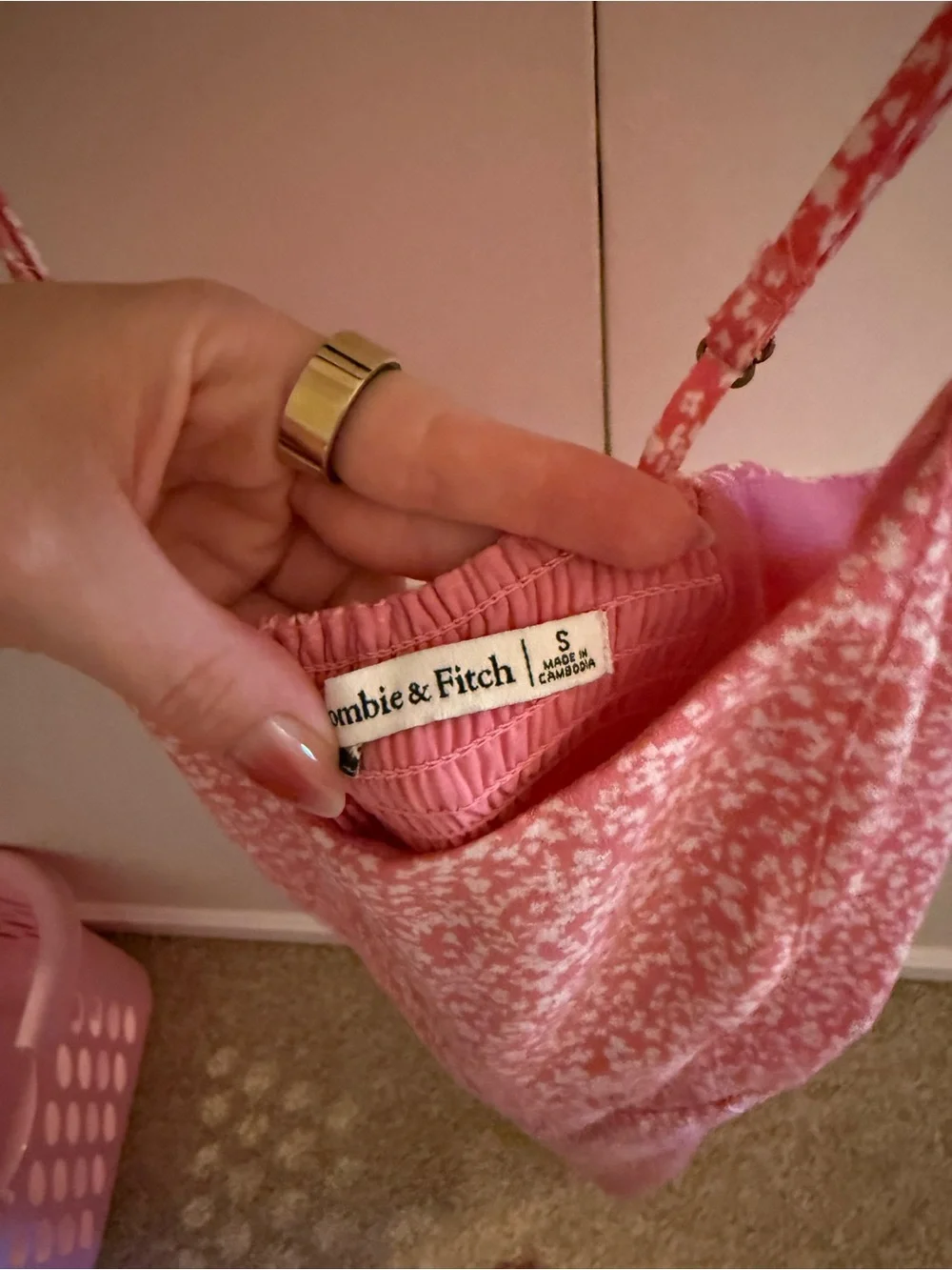 Abercrombie & Fitch Pink Floral Midi Slip Dress Small